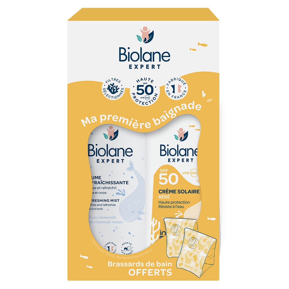 Biolane Experto Mi primer baño Crema Solar SPF50 + Bruma Refrescante