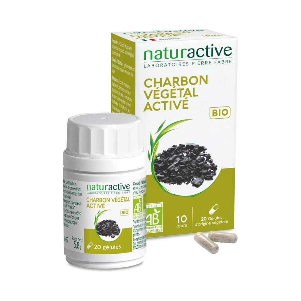 Naturactive Carbón vegetal activado 20 cápsulas