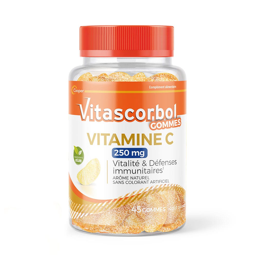 Vitascorbol Vitamina C 250 mg 45 gomas de borrar