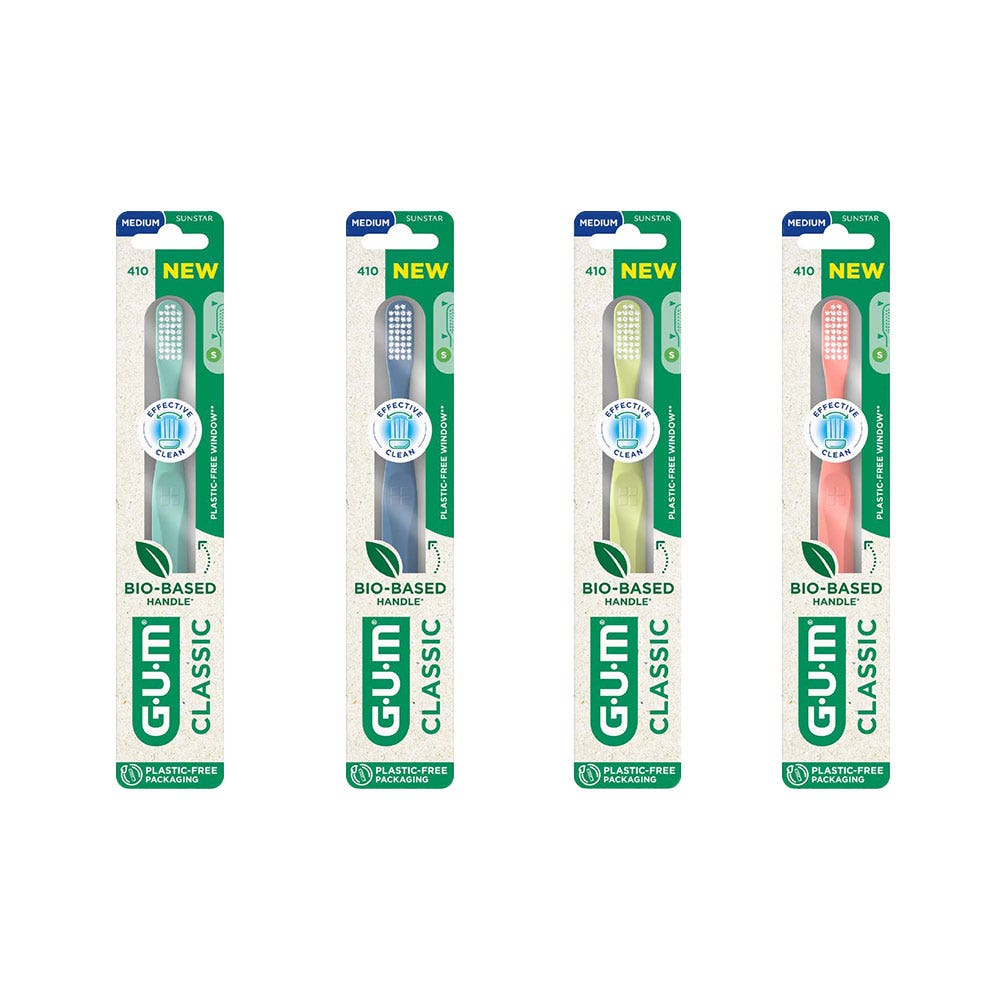 Gum Classic Cepillo de dientes de origen biológico dureza media 20/100 compacto 1 unidad