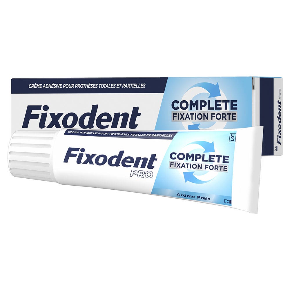 Fixodent Pro Complete Crema adhesiva para prótesis totales y parciales frescor 47 g