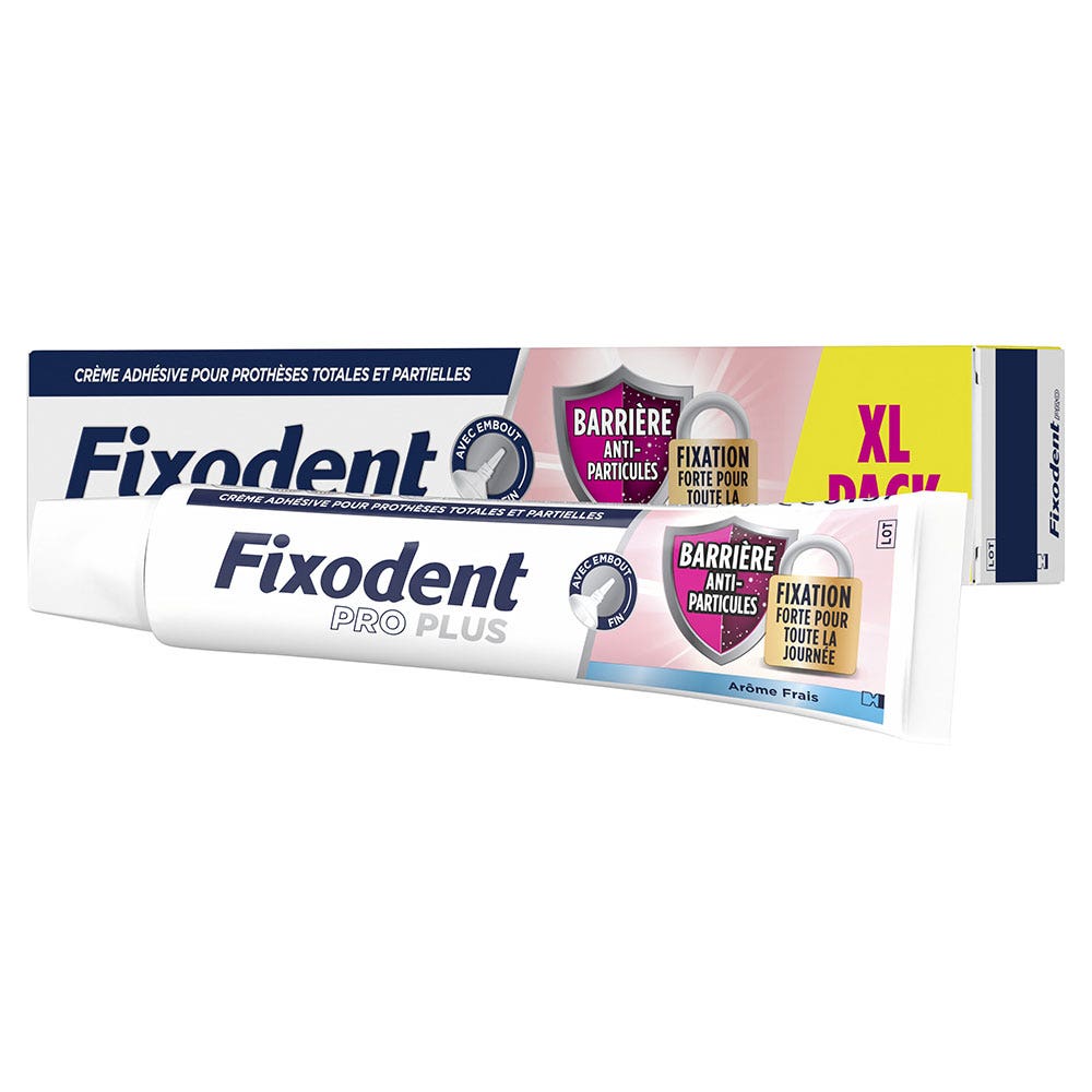 Fixodent Pro plus Crema adhesiva para prótesis totales y parciales 57 g