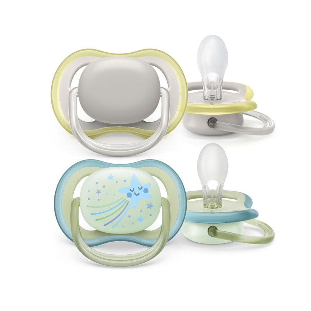 Avent Ultra Air Chupete de ortodoncia NightTime de 0 a 6 meses x2