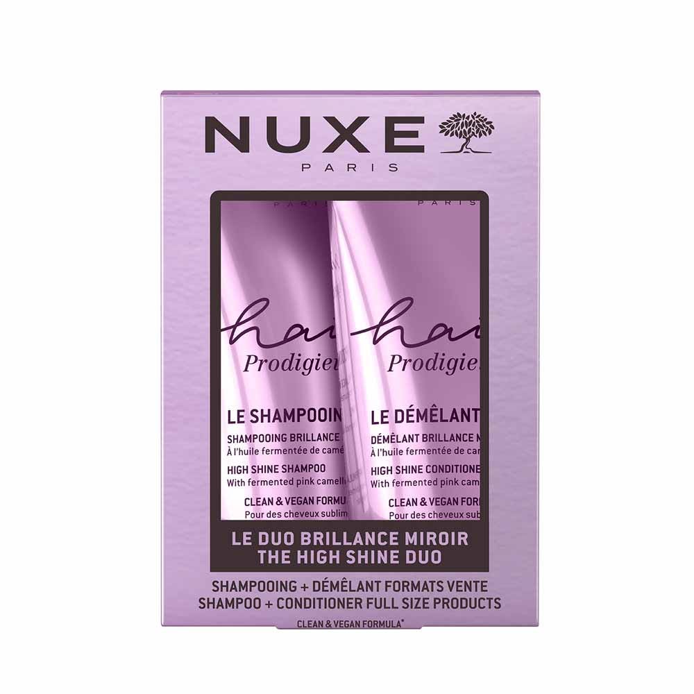 Nuxe Hair Prodigieux Mirror Champú Brillo 200ml + Desenredante Brillo 200ml gratis