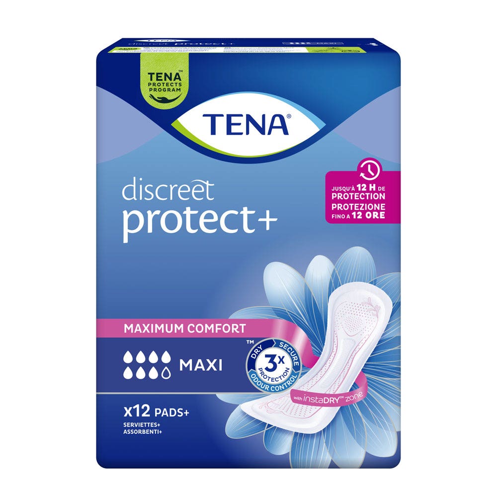 Tena Discreet Compresas para incontinencia urinaria leve Maxi x12