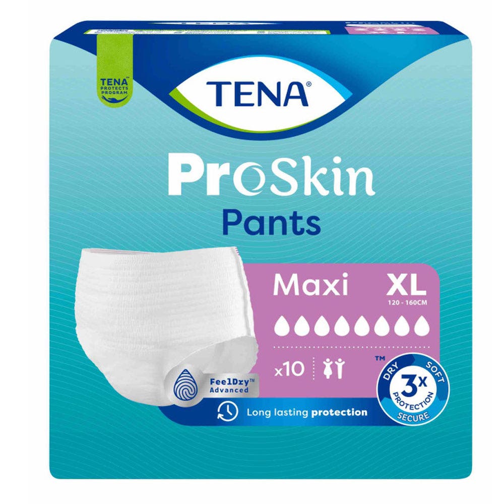 Tena Proskin Maxi Pants Braguitas Absorbentes Talla XL 120-160cm x10