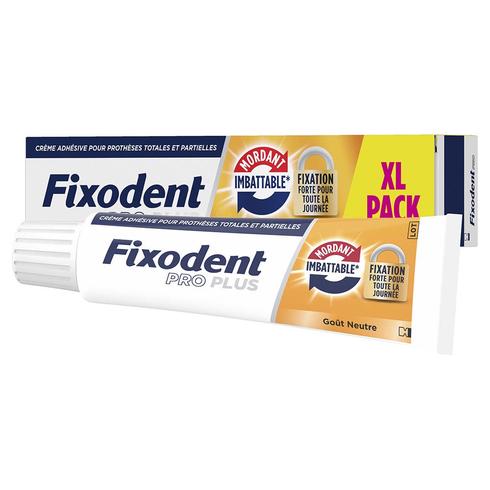 Fixodent Pro plus Crema adhesiva para prótesis totales y parciales 57 g