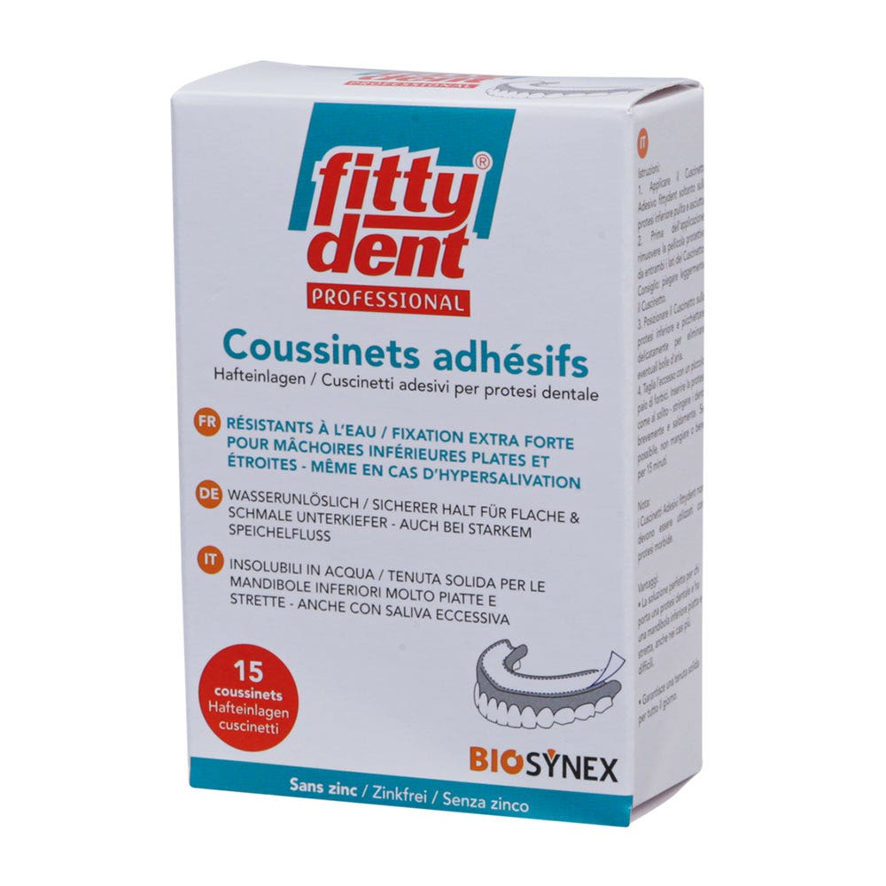 Fitty Dent Coussinets Adhesifs Professionnels Fixation Extra Forte x15