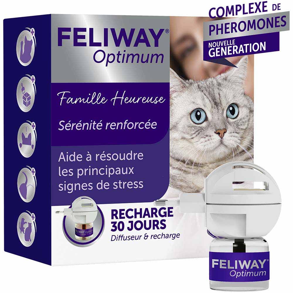 Feliway Optimum Kit Familia Feliz Serenidad Reforzada Difusor y recambio + Recharge De 48ml