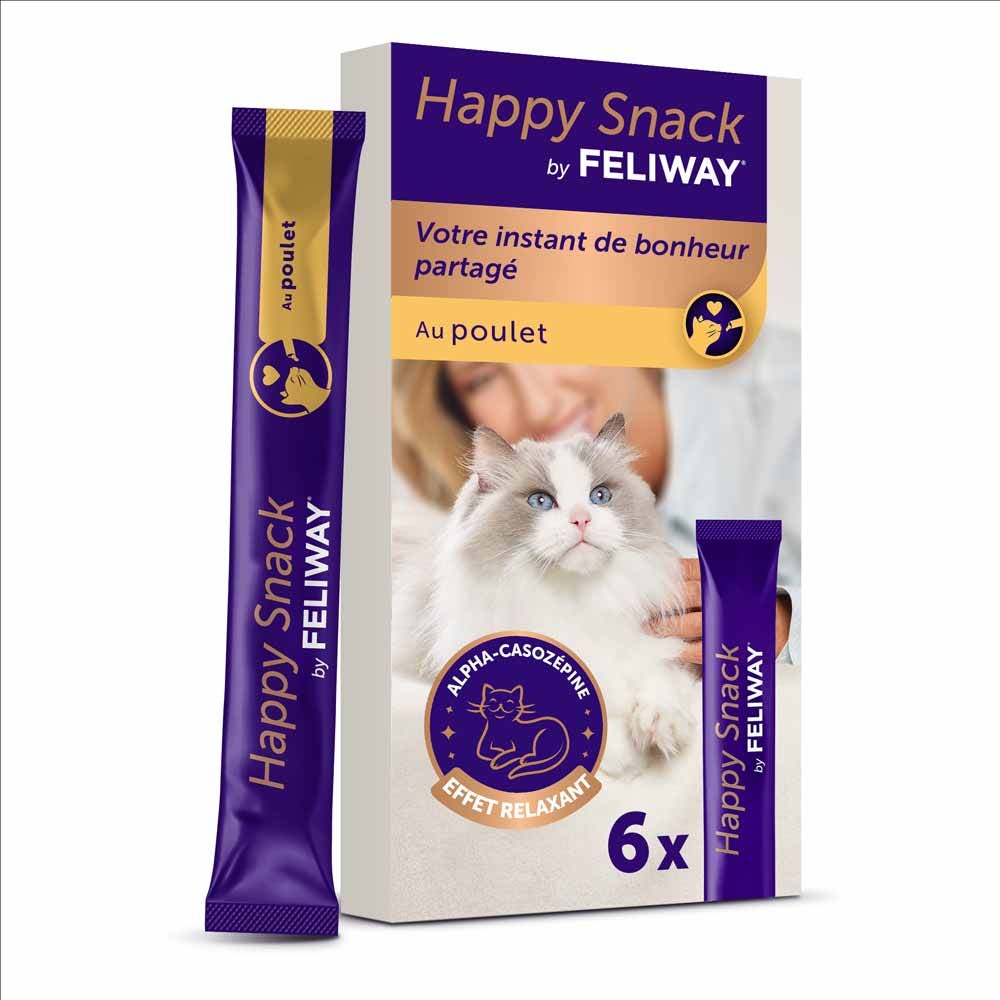 Feliway Happy Snack Sabor a pollo efecto relajante efecto relajante 6 sticks