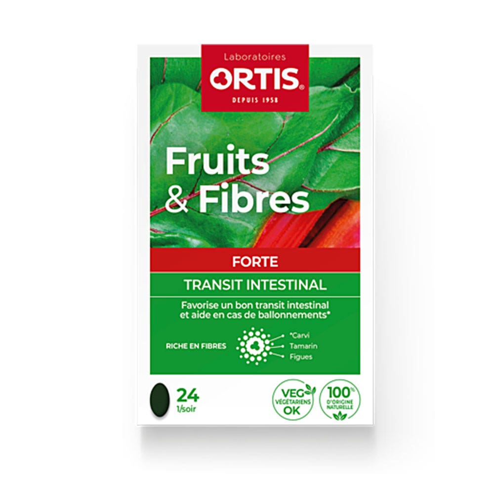 Ortis Frutas y fibras Favorecen el tránsito intestinal 24 comprimidos