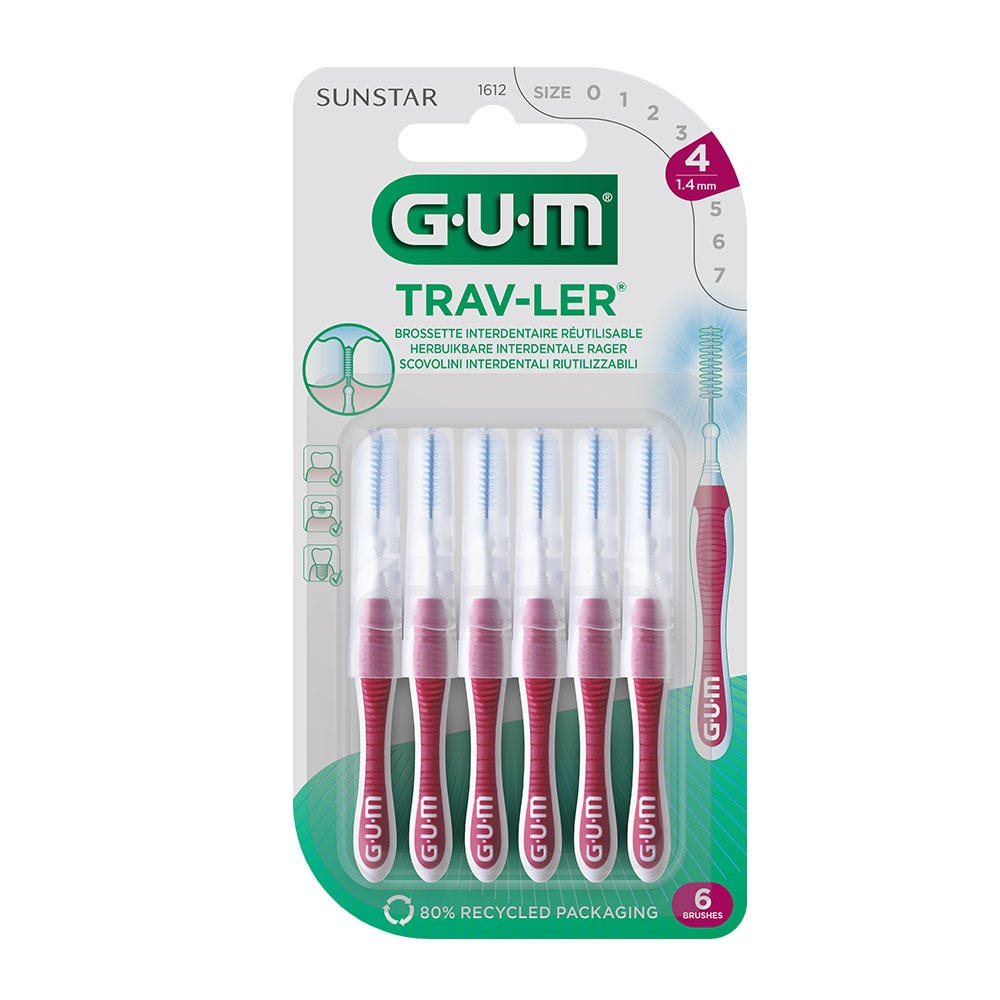 Gum Trav-ler Cepillos Interdentales 1.4mm X4 Trav-ler x6