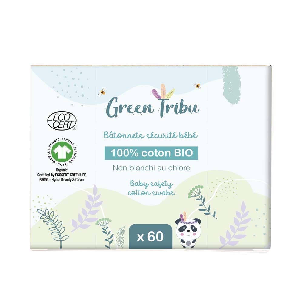 Green Tribu Bastoncillos para las orejas seguridad bebé 60 cápsulas