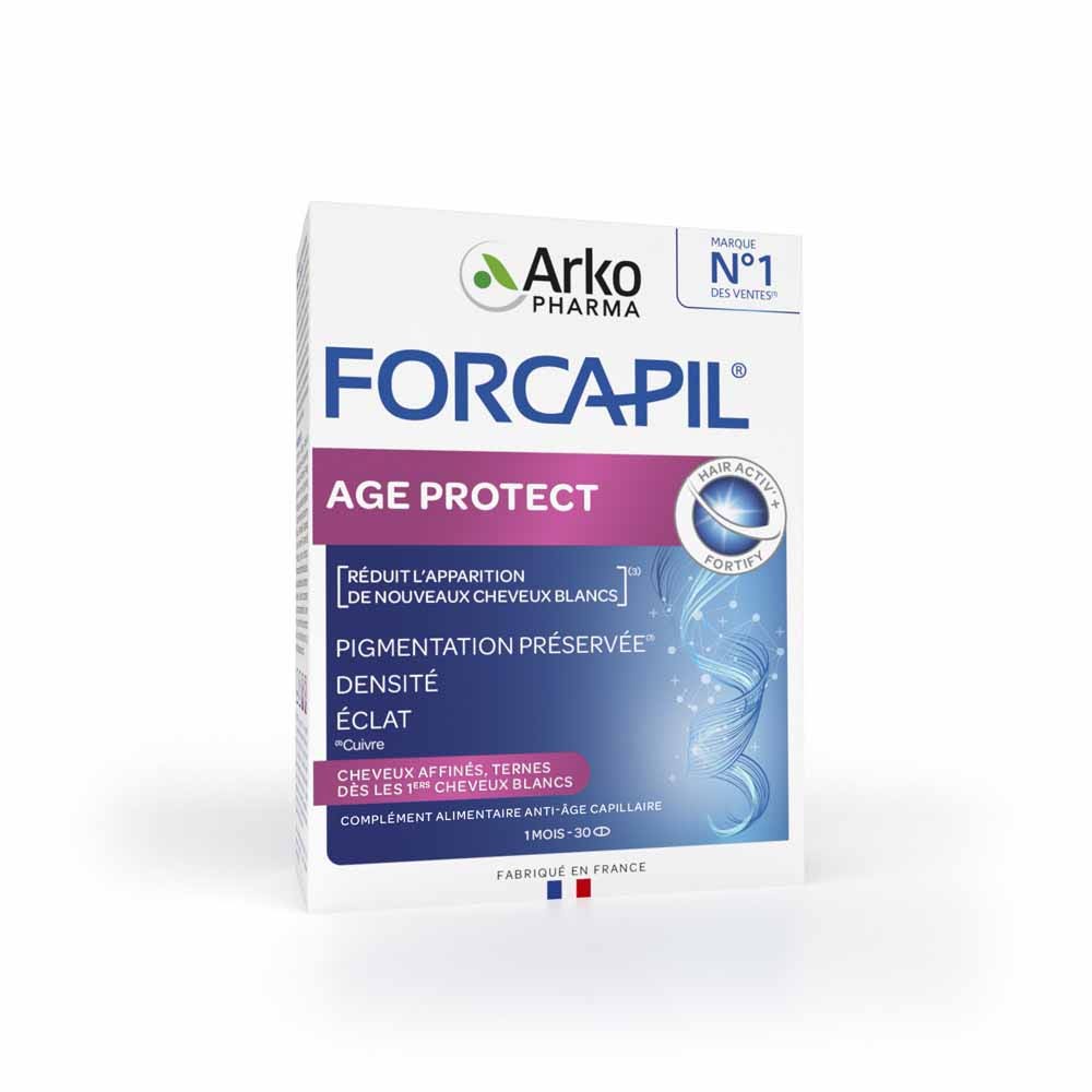 Arkopharma Forcapil Age Protect pigmentación, densidad y brillo cabello canoso y sin brillo 30 comprimidos