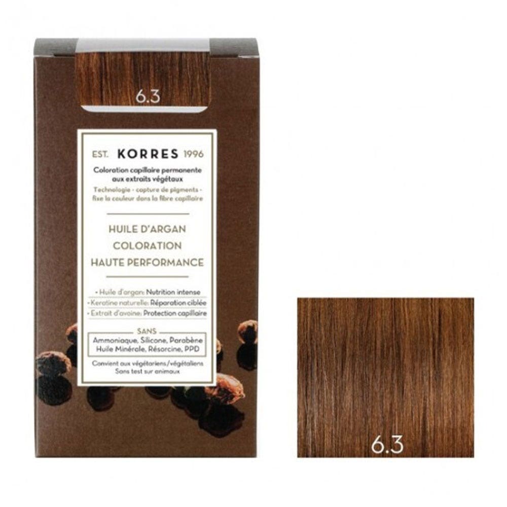 Korres Aceite de argán Coloracion Permanente Con Aceite De Argan 50ml 6.3 BLOND MIEL DORE