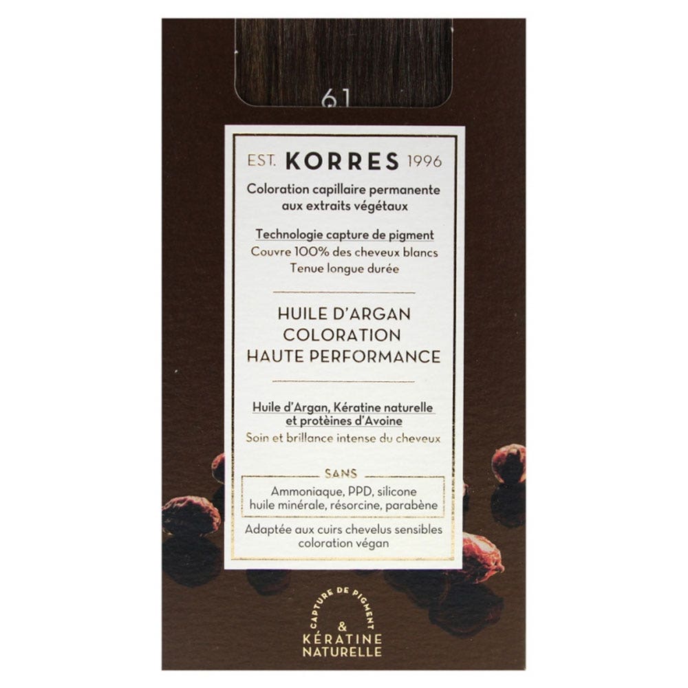 Korres Aceite de argán Coloracion Permanente Con Aceite De Argan 50ml 6.1 BLOND FONCE CENDRE