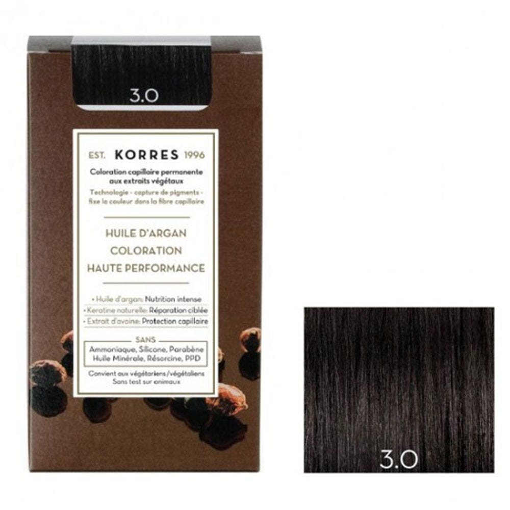 Korres Aceite de argán Coloracion Permanente Con Aceite De Argan 50ml 3.0 CHATAIN FONCE NATUREL