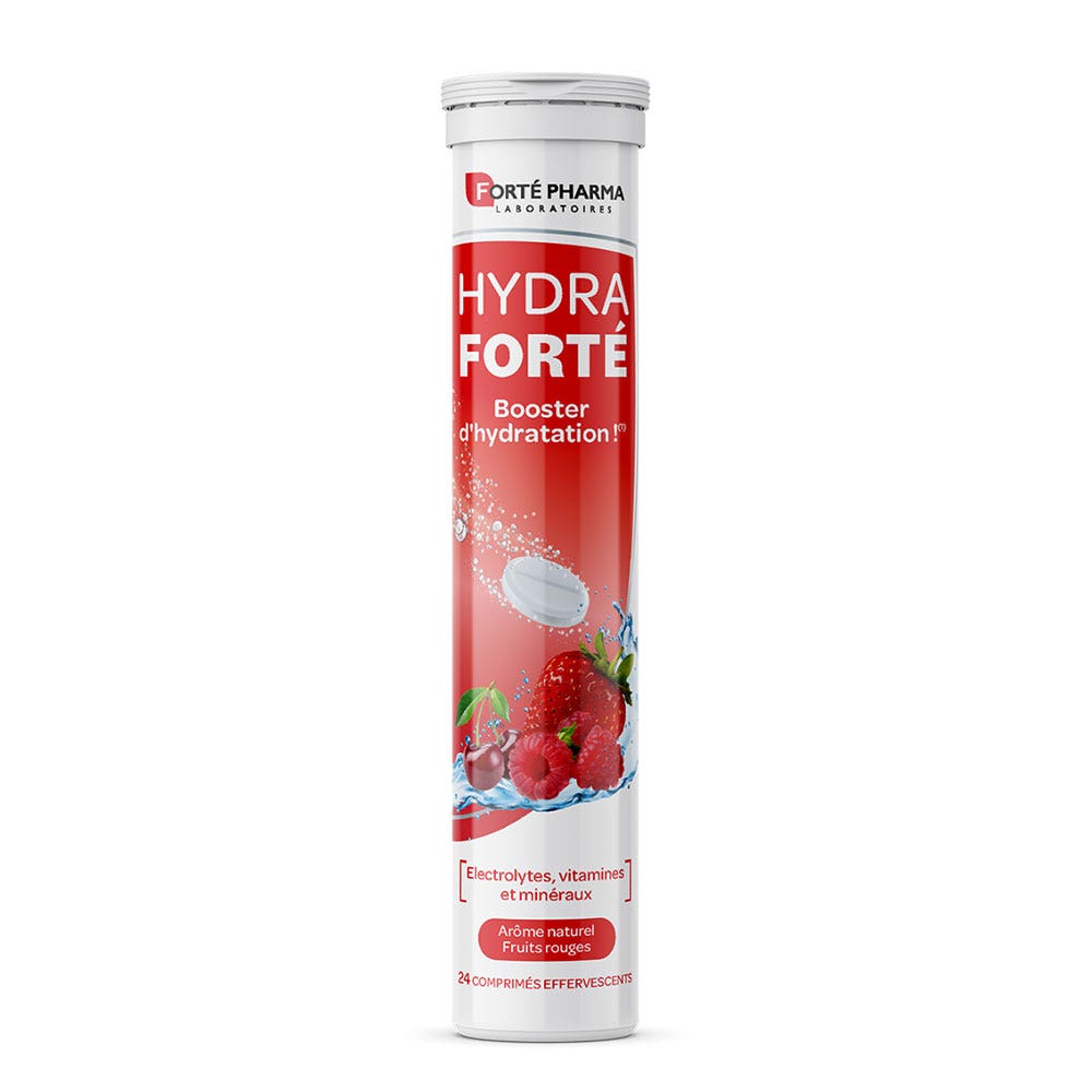 Forté Pharma Hydra Forté Refuerzo de hidratación aroma natural de frutos rojos 24 comprimidos efervescentes