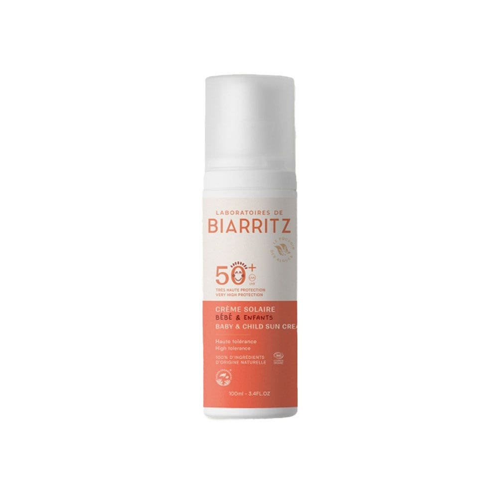 Laboratoires De Biarritz Solares Crema bebé e infantil SPF50+ fórmula natural 100 ml