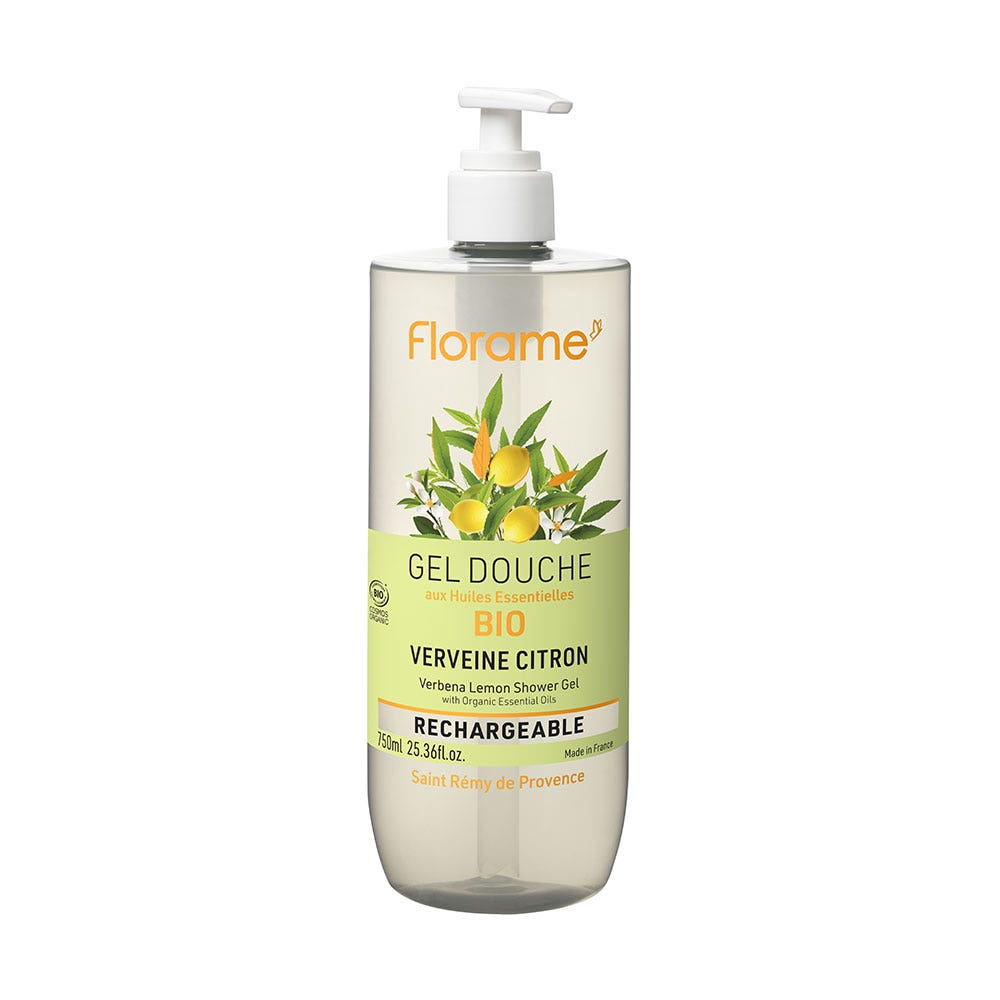 Florame Gel de ducha verbena limón bio recargable 750 ml