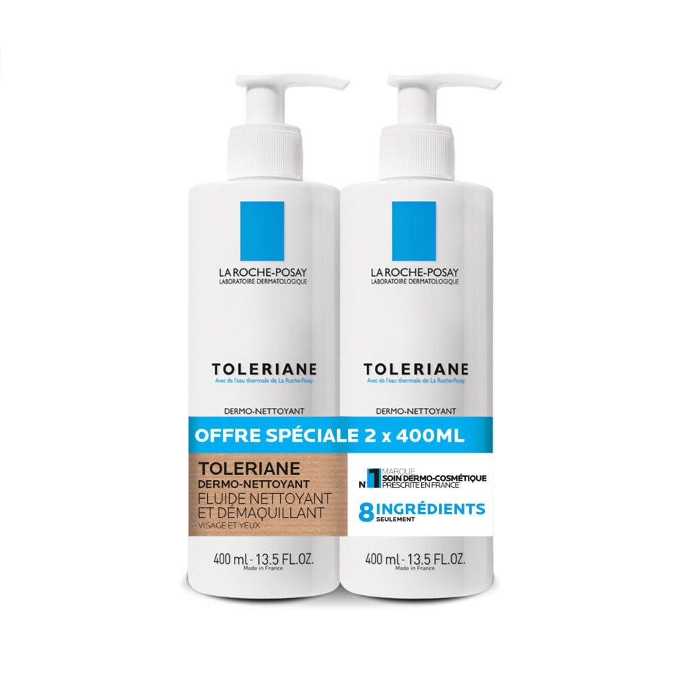 La Roche-Posay Toleriane Leche limpiadora y desmaquillante piel sensible 2x400 ml