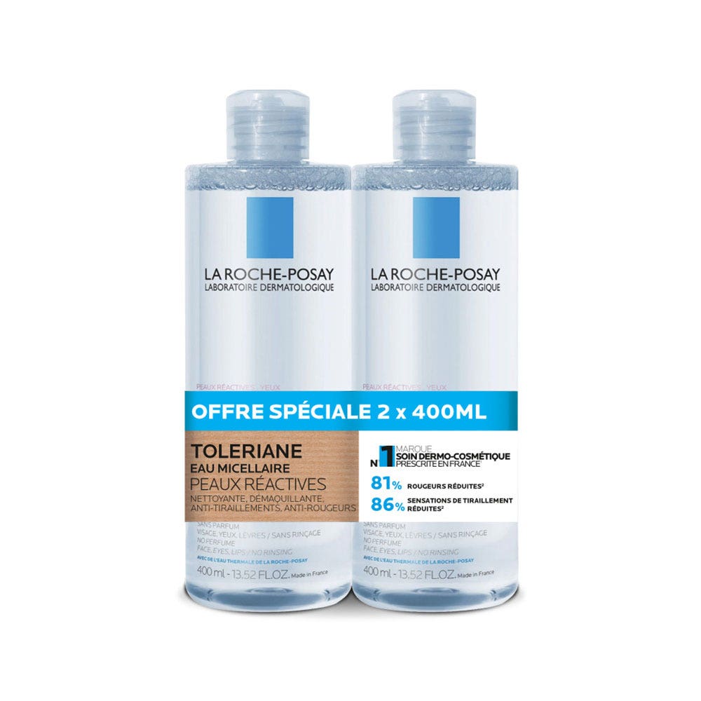 La Roche-Posay Toleriane Agua micelar pieles reactivas 2 x 400 ml