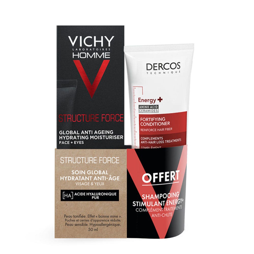 Vichy Hombre Coffret Structure Force cuidado global hidratante + champú estimulante Energy+ 100 ml