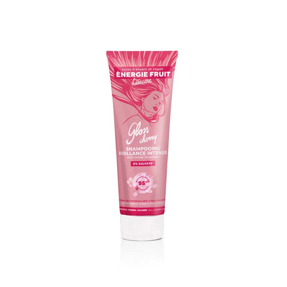 Energie Fruit Champú brillo intenso flor de cerezo y vinagre de frambuesa bio cabello apagado y teñido 250 ml
