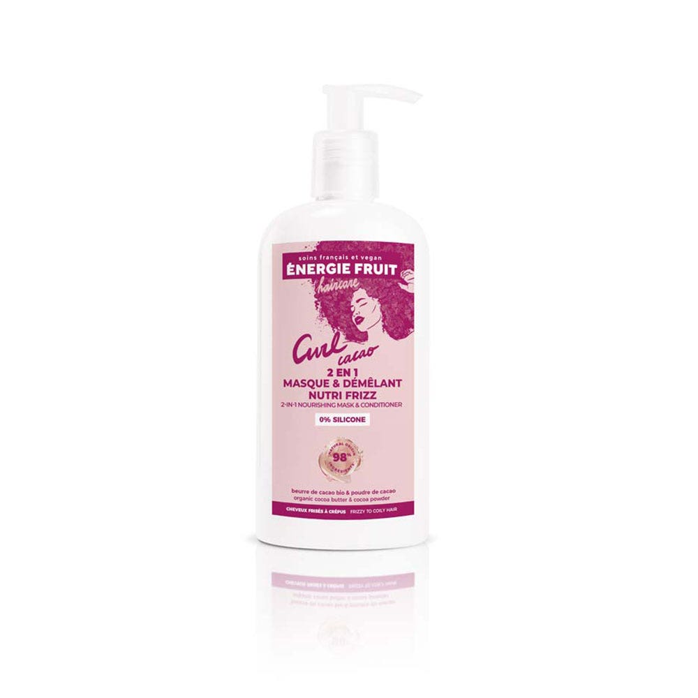 Energie Fruit Mascarilla 2 en 1 Nutri Intensive en polvo y manteca de cacao bio Cabello rizado a encrespado 300 ml