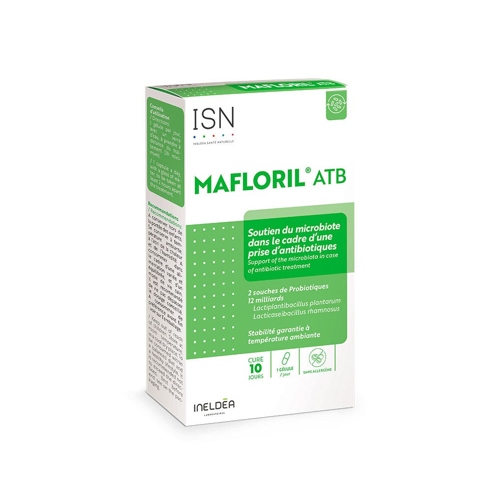 Ineldea Santé Naturelle Mafloril® ATB apoyo al microbiota 10 cápsulas
