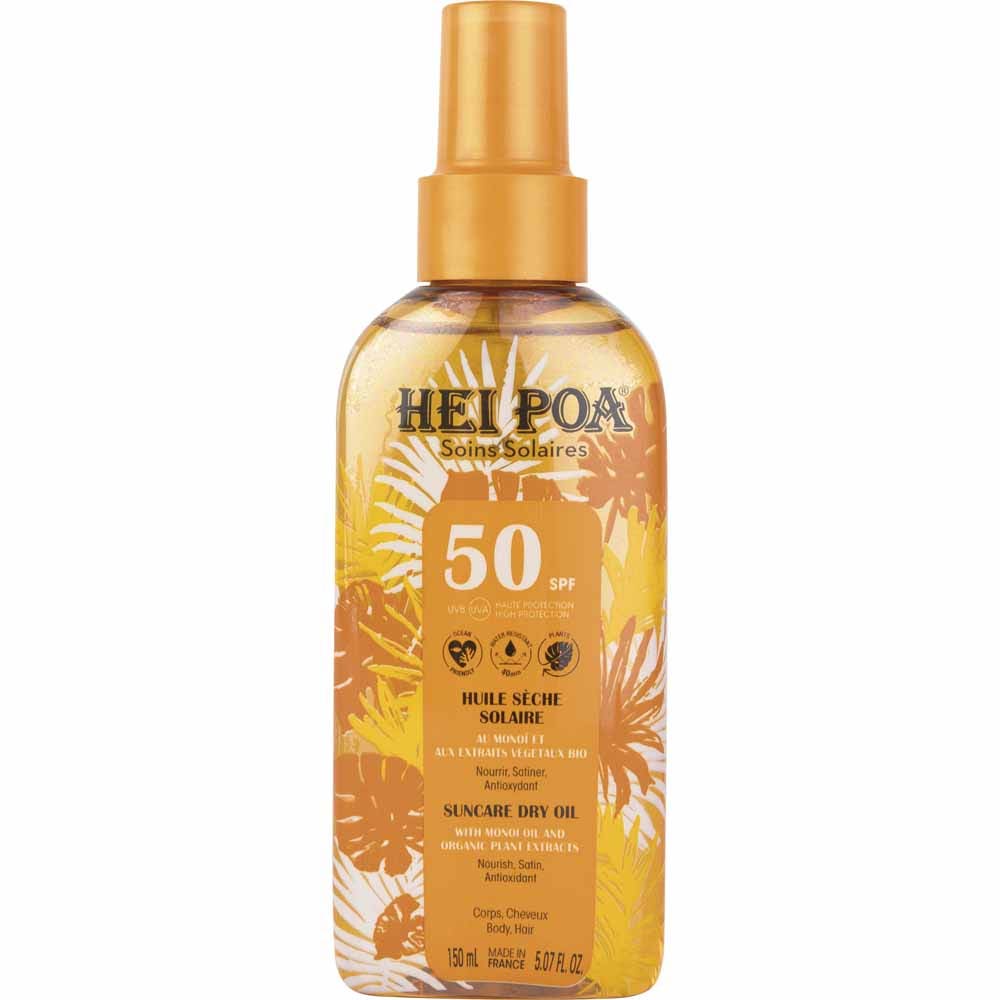 Hei Poa Solares Aceite Seco De Monoi Perfume Tiare Spf50 150ml