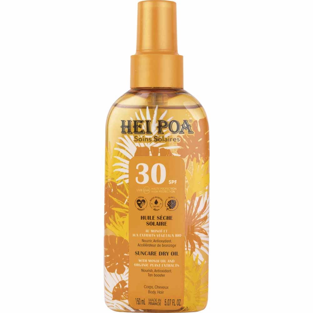 Hei Poa Solares Aceite Seco de Monoï SPF30 Tiaré 150 ml