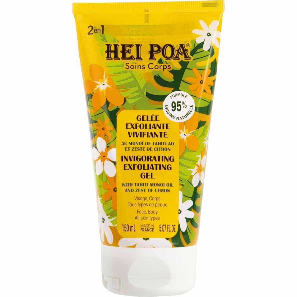 Hei Poa cuidado corporal Gel exfoliante tonificante Cara y cuerpo 150 ml