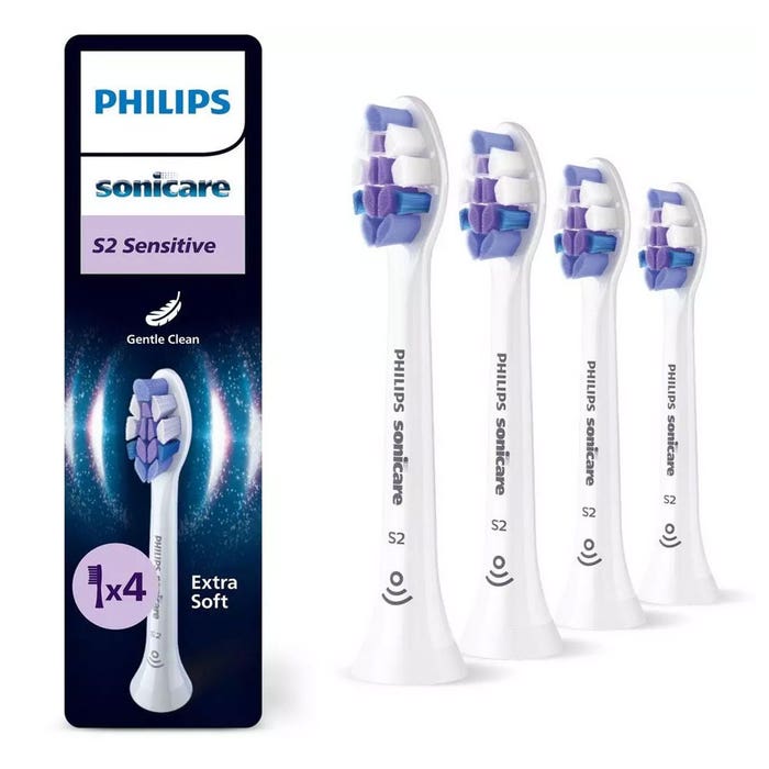 Philips Sonicare Sensitive Cabezal Cepillo De Dientes Standard S2 HX6054/87 X4