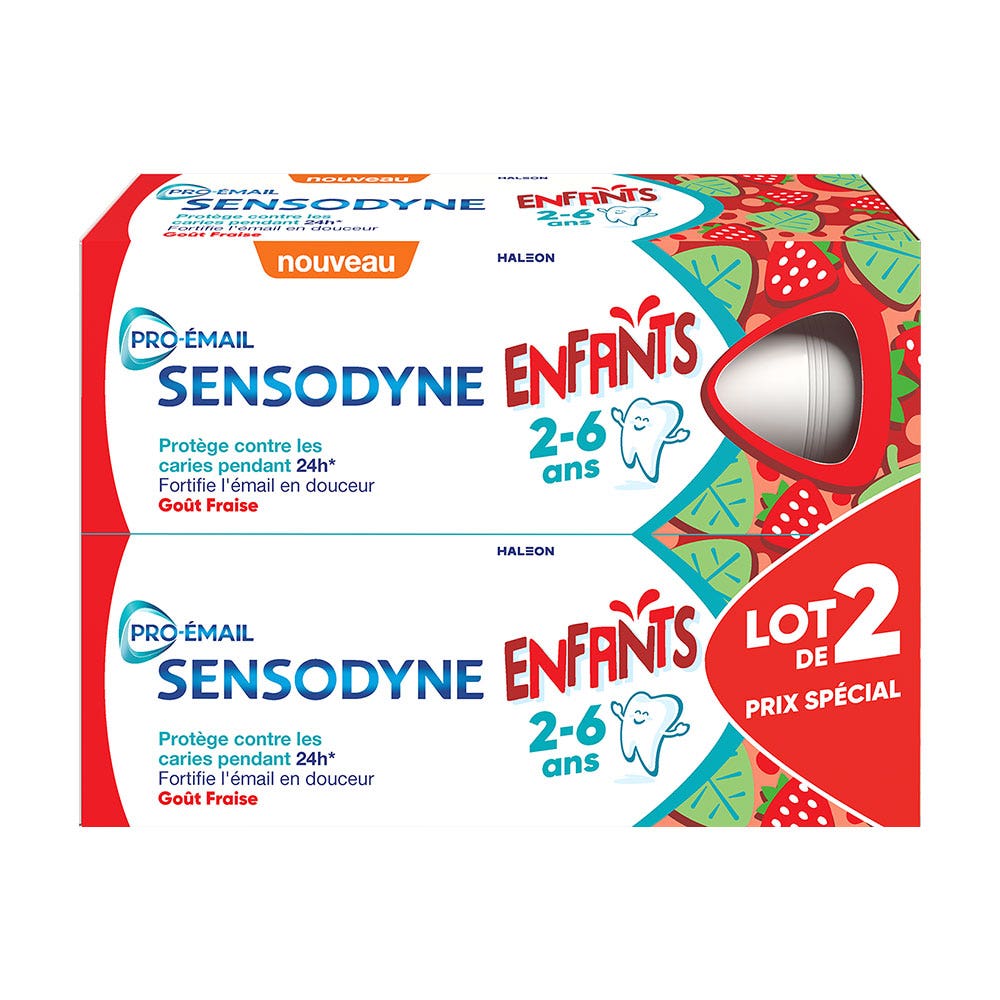 Sensodyne Pro-Esmalte Pasta dentífrica infantil 2 a 6 años Fresa 2x50ml