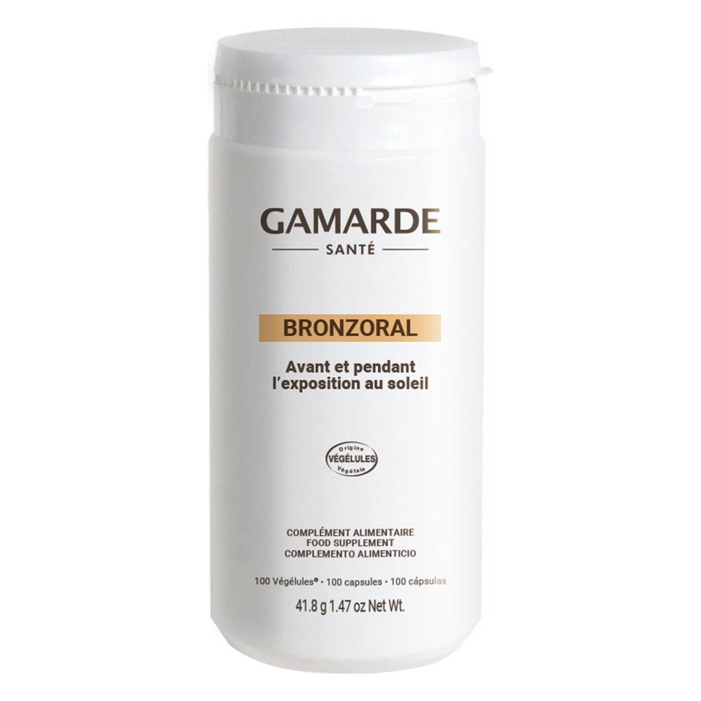 Gamarde Bronzoral antes y durante la exposición al sol 100 cápsulas