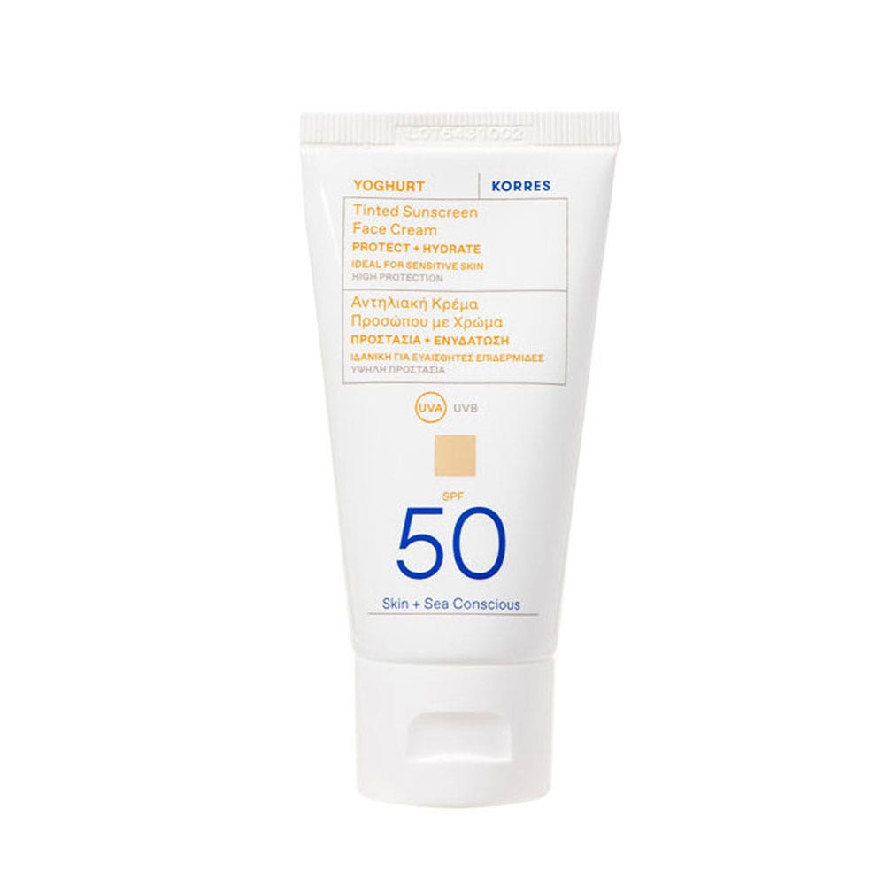 Korres Yogur Crema solar facial con color SPF50 50 ml