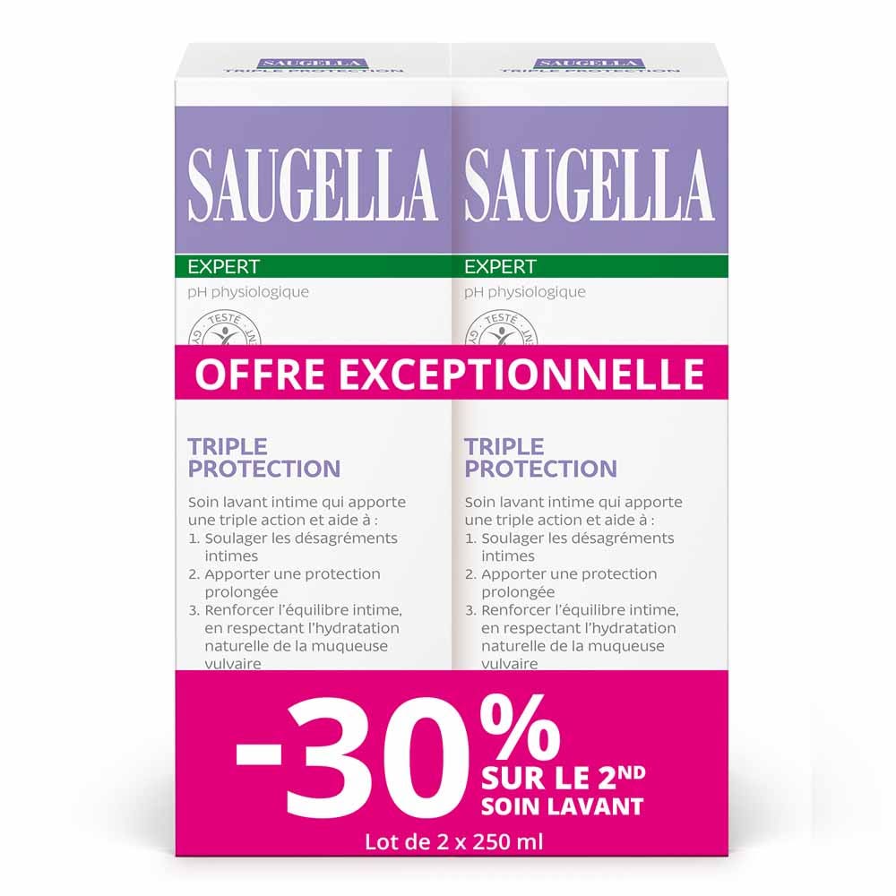 Saugella Triple protección gel limpiador íntimo molestias íntimas 2 x 250 ml