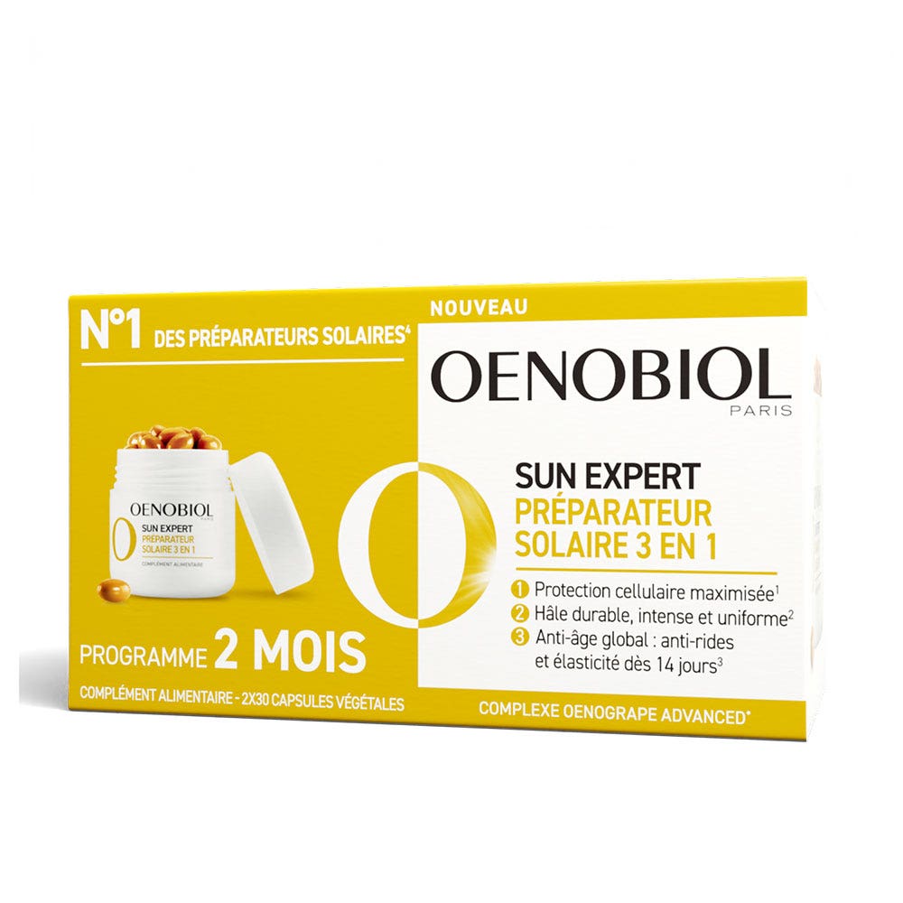 Oenobiol Sun Expert Preparador solar 3 en 1 acción triple 2 x 30 cápsulas