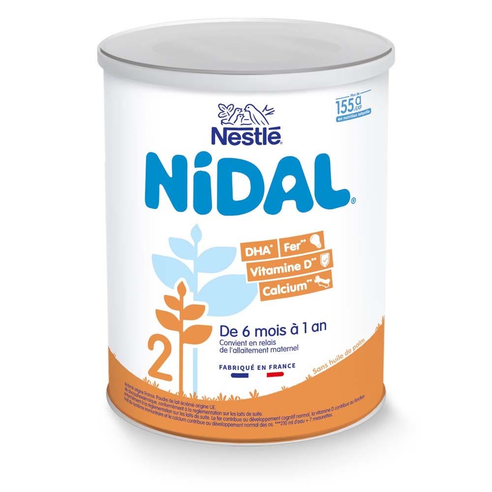 Nestlé Nidal Leche en polvo 2 de 6 a 12 meses 800 g