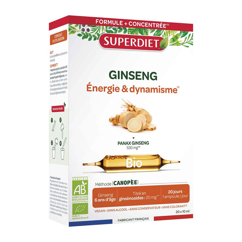 Superdiet Ginseng bio vitalidad y dinamismo 2 x 20 ampollas