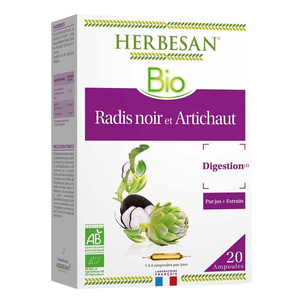 Herbesan Rábano negro y alcachofa bio digestión 20 ampollas