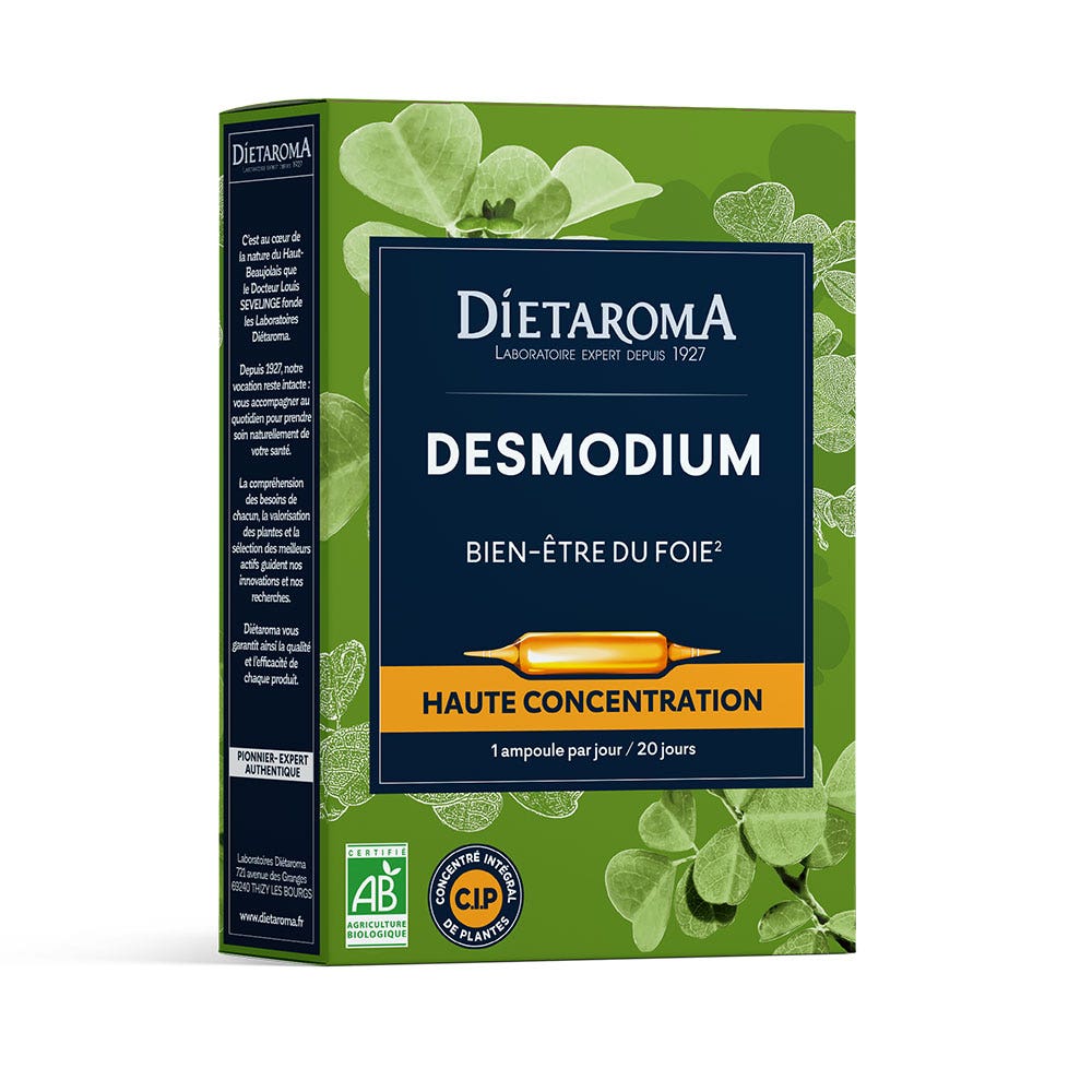 Dietaroma Desmodium Bienestar hepático 20 ampollas