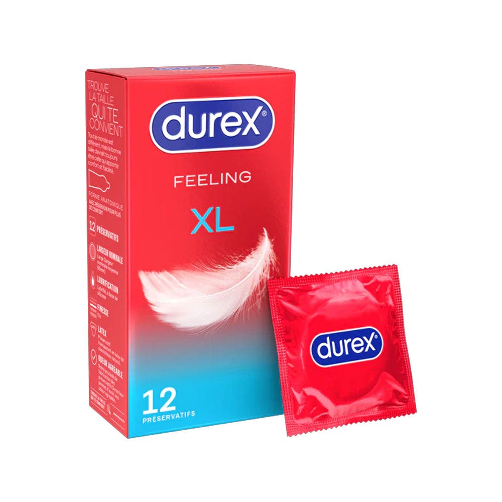 Durex Feeling Preservativos grande plaintext tamaño grande 12 unidades