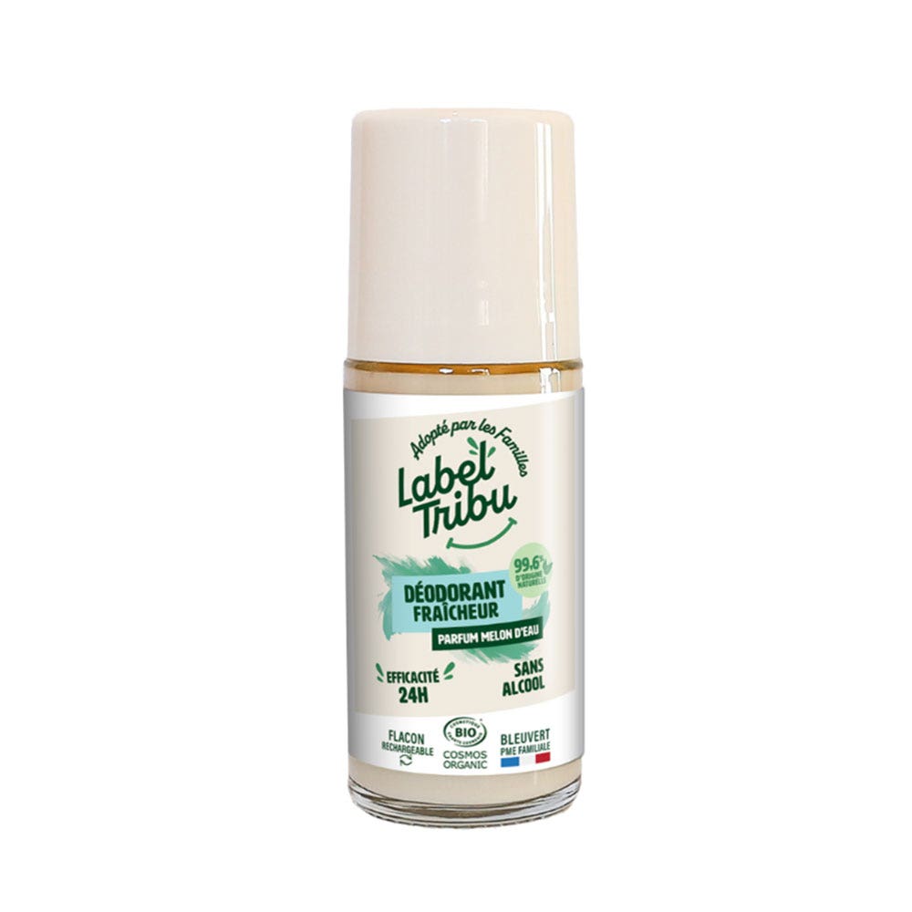 Label Tribu Desodorante Roll On Frescor 24h Recargable Sandía 50 ml
