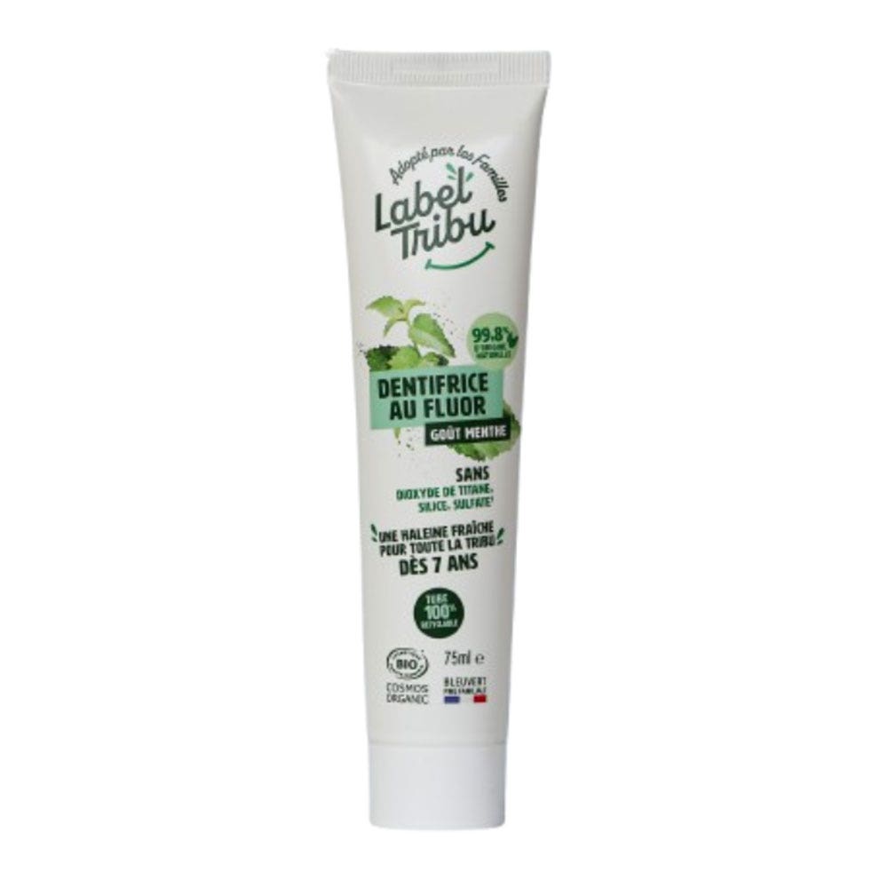 Label Tribu Pasta dentífrica con flúor 40 ml