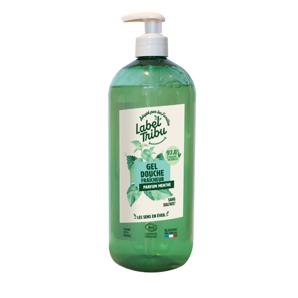 Label Tribu Gel de ducha fresco Fragancia de menta 1L