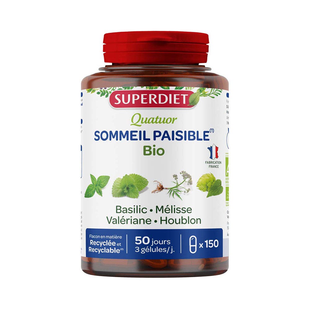 Superdiet Cuarteto sueño tranquilo bio 150 cápsulas