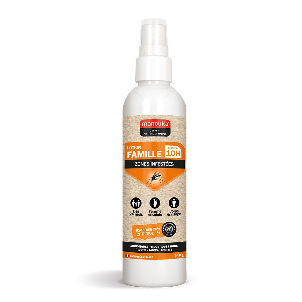 Manouka Spray repelente de mosquitos loción familiar todas las zonas 75 ml