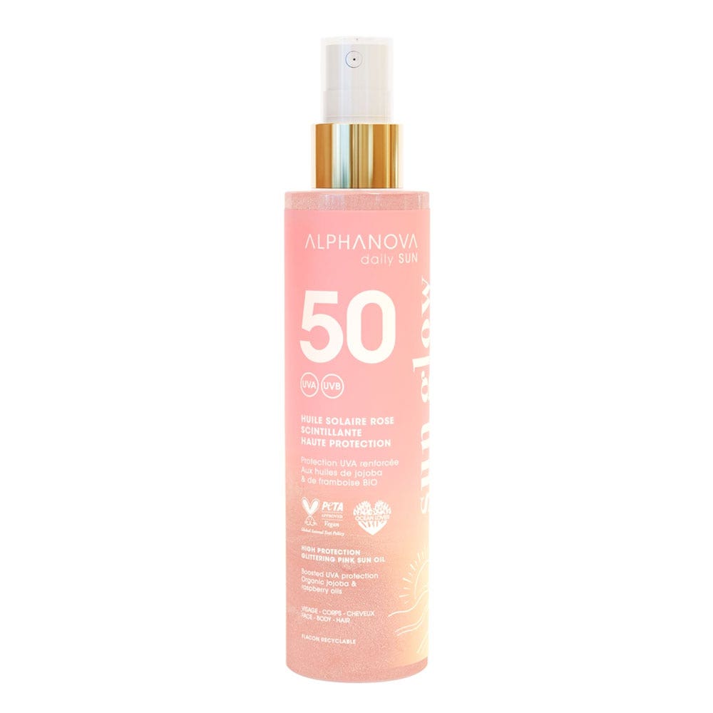 Alphanova Daily Sun Aceite solar rosa brillante SPF50 125 ml